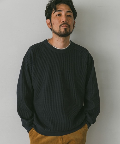 URBAN RESEARCH DOORS（アーバンリサーチドアーズ）の「『UR TECH』ワッフルロングスリーブTシャツ（Tシャツ/カットソー・メンズ・ベージュ系その他/ブルー系その他/グリーン/ネイビー・SMALL/X-LARGE/MEDIUM/LARGE）」の18枚目の写真