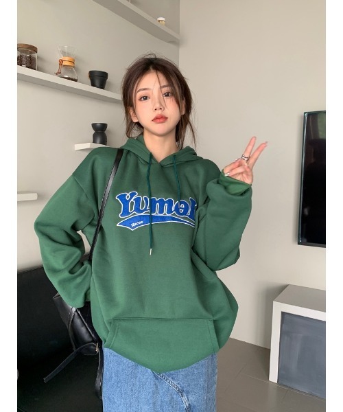 LUV IS TRUE☆韓国☆人気シリーズ☆CH 2-WAY CROP HOOD ZIP UP