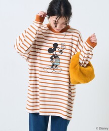 FREAK'S STORE | 【WEB限定】DISNEY(ディズニー)　ミッキーマウス/別注ボーダーロンTEE(Tシャツ/カットソー)