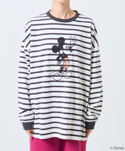 別注/Mickey Mouse/ミッキーマウス/ボーダーロングスリーブTシャツ FREAK'S STORE（フリークスストア）の「【WEB限定】DISNEY