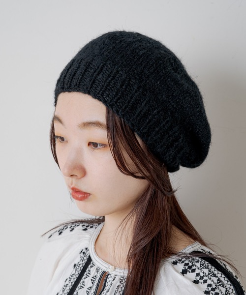 Kastane（カスタネ）の「Cie mohair beret（ハンチング/ベレー帽・レディース・ピンク/ブラック/ブルー・FREE）」の4枚目の写真