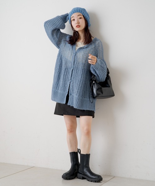 Kastane（カスタネ）の「Cie mohair beret（ハンチング/ベレー帽・レディース・ピンク/ブラック/ブルー・FREE）」の5枚目の写真