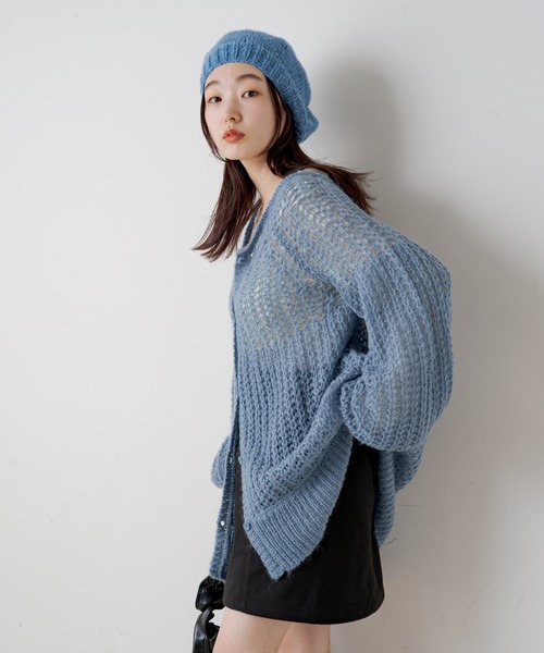 Kastane（カスタネ）の「Cie mohair beret（ハンチング/ベレー帽・レディース・ピンク/ブラック/ブルー・FREE）」の6枚目の写真