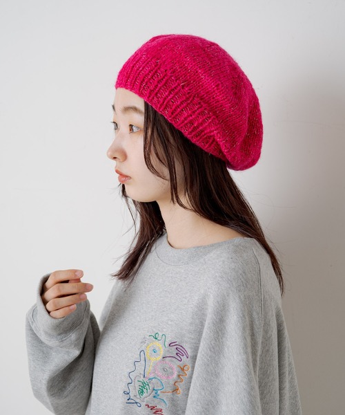 Kastane（カスタネ）の「Cie mohair beret（ハンチング/ベレー帽・レディース・ピンク/ブラック/ブルー・FREE）」の9枚目の写真