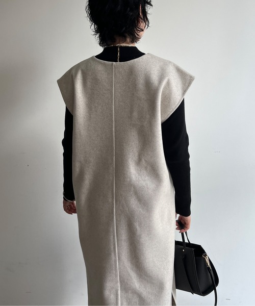 Chez toi(シェトワ)の「ニットプルオーバー×カフタンワンピース(ワンピース・レディース・アイボリー/チャコールグレー/ブラウン/オレンジ・FREE)」の12枚目の写真