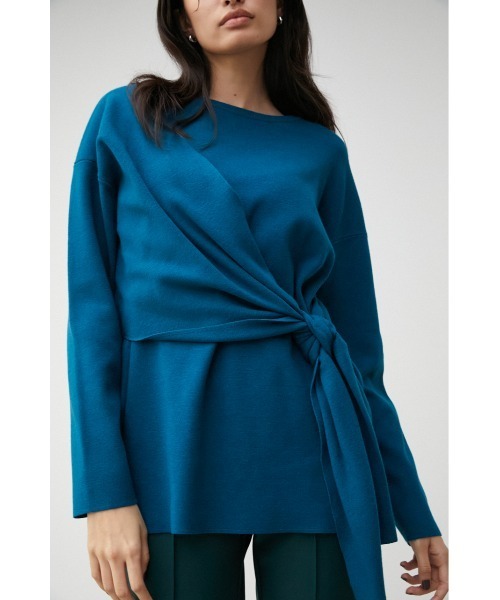 FRONT TIE DESIGN KNIT TOPS/フロントタイデザインニットトップス