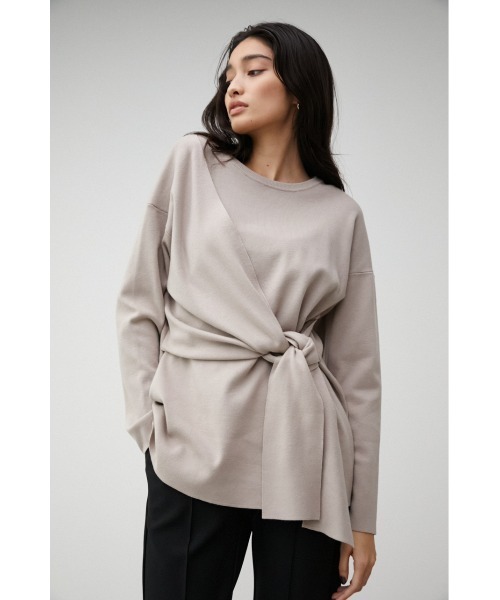 FRONT TIE DESIGN KNIT TOPS/フロントタイデザインニット