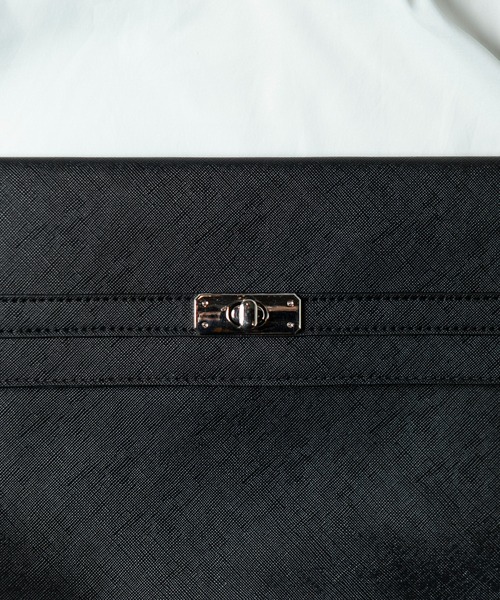 UNION STATION（ユニオンステーション）の「サフィアーノレザークラッチバッグ（クラッチバッグ・メンズ・チャコールグレー/ブラック・FREE）」の5枚目の写真