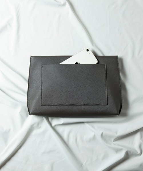 UNION STATION（ユニオンステーション）の「サフィアーノレザークラッチバッグ（クラッチバッグ・メンズ・チャコールグレー/ブラック・FREE）」の8枚目の写真