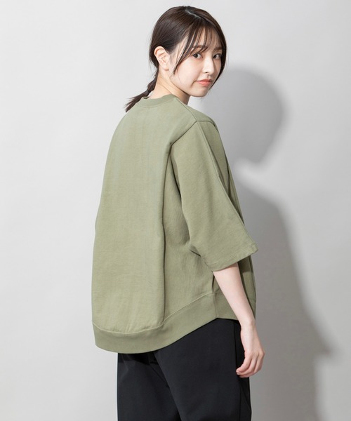 Munich（ミューニック）の「空紡糸ミニ裏毛ドルマンスリーブプルオーバー（スウェット・レディース・ライトカーキ/グレイッシュベージュ/アイボリー/ブラック・FREE）」の9枚目の写真