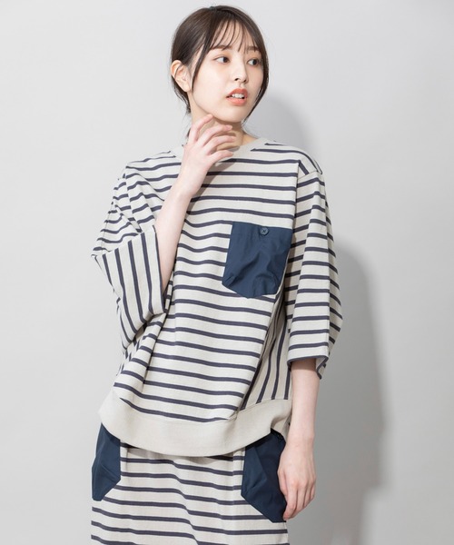 Munich（ミューニック）の「空紡糸ミニ裏毛ドルマンスリーブプルオーバー（スウェット・レディース・ライトカーキ/グレイッシュベージュ/アイボリー/ブラック・FREE）」の19枚目の写真