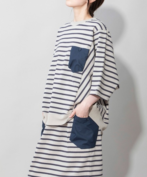 Munich（ミューニック）の「空紡糸ミニ裏毛ドルマンスリーブプルオーバー（スウェット・レディース・ライトカーキ/グレイッシュベージュ/アイボリー/ブラック・FREE）」の20枚目の写真