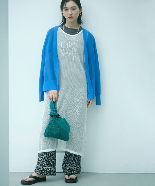 coen(コーエン)の「サラコVネックシアーニットカーディガン(カーディガン/ボレロ・レディース・ライトグレー/ベージュ/オレンジ/ケリー/ロイヤルブルー/ブラック・FREE)」の7枚目の写真