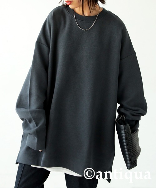 antiqua  スニーカー　綿混ポンチ素材Tシャツ 綿混ポンチ素材Tシャツ（Tシャツ/カットソー）｜antiqua