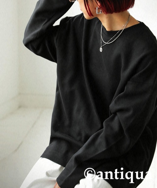 antiqua（アンティカ）の「綿混サカリバ生地ベーシックロンT（Tシャツ/カットソー・レディース・ホワイト/ブラック/ダークグレー・FREE）」の16枚目の写真