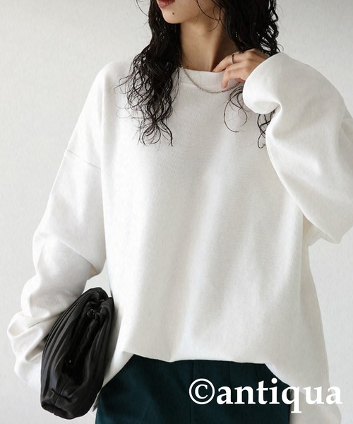 antiqua（アンティカ）の「綿混サカリバ生地ベーシックロンT（Tシャツ/カットソー・レディース・ホワイト/ブラック/ダークグレー・FREE）」の20枚目の写真