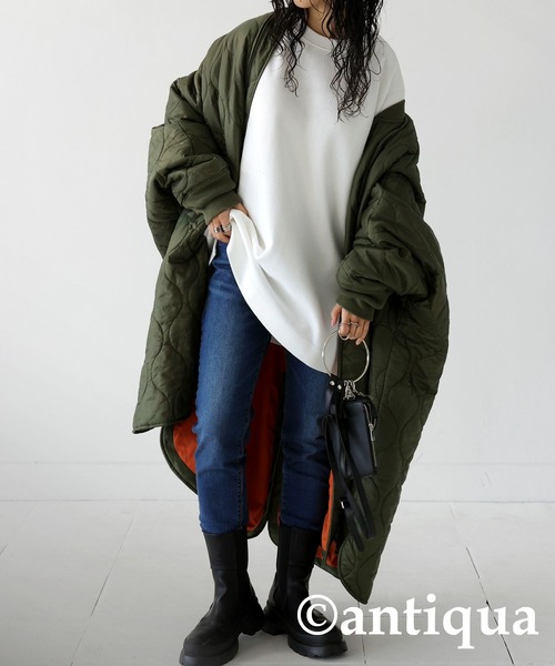 antiqua（アンティカ）の「綿混サカリバ生地ベーシックロンT（Tシャツ/カットソー・レディース・ホワイト/ブラック/ダークグレー・FREE）」の10枚目の写真