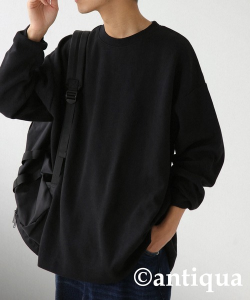 antiqua（アンティカ）の「綿混サカリバ生地ベーシックロンT（Tシャツ/カットソー・レディース・ホワイト/ブラック/ダークグレー・FREE）」の22枚目の写真