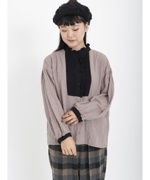 Samansa Mos2 | 配色切替フリルブラウス(シャツ/ブラウス)