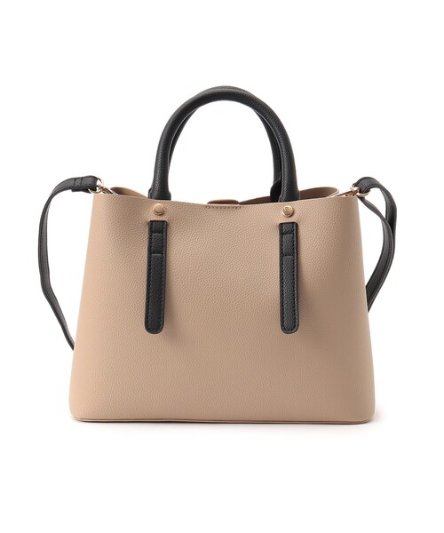 SHOO・LA・RUE（シューラルー）の「◆【2WAY】仕切りトートバッグ（トートバッグ・レディース・ブラック/グレー/ベージュ系4/イエロー・00）」の6枚目の写真