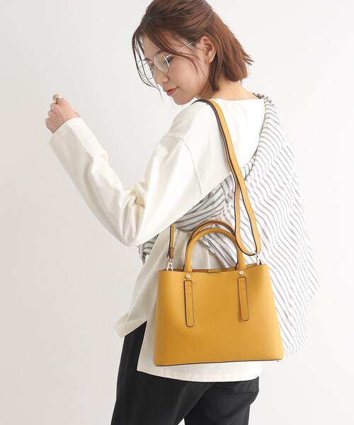 SHOO・LA・RUE（シューラルー）の「◆【2WAY】仕切りトートバッグ（トートバッグ・レディース・ブラック/グレー/ベージュ系4/イエロー・00）」の15枚目の写真