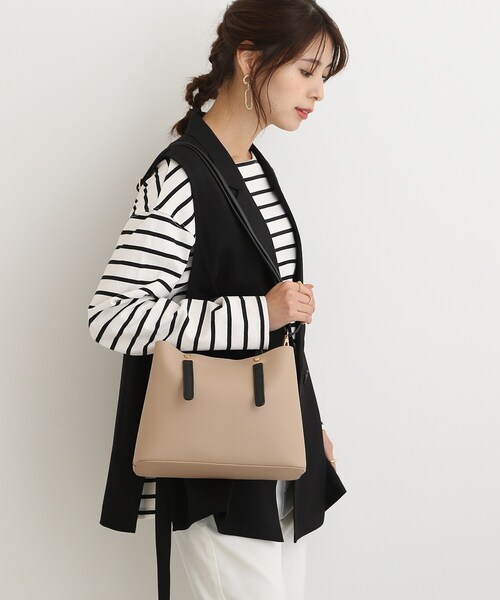 SHOO・LA・RUE（シューラルー）の「◆【2WAY】仕切りトートバッグ（トートバッグ・レディース・ブラック/グレー/ベージュ系4/イエロー・00）」の22枚目の写真