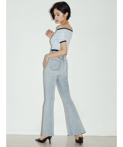 GYDA GG TILE PATTERN ショートトップス　カーディガン　セット GYDA GG TILE PATTERN ニットカーディガン（ブラック