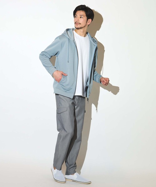 UNION STATION（ユニオンステーション）の「鹿の子ダンボールジップパーカー（パーカー・メンズ・ホワイト/ベージュ/ブルー・LL/L/M）」の14枚目の写真