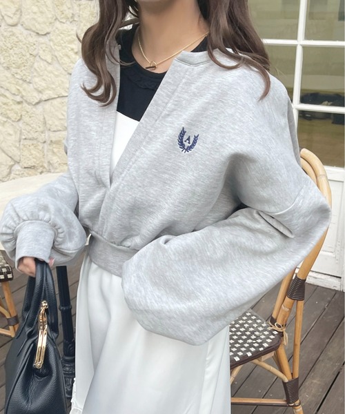 apres jour（アプレジュール）の「【セットアップ可能】スキッパースウェット【ZOZOTOWN限定アイテム】（スウェット・レディース・ライトピンク/杢グレー/アイボリー・フリー/X-LARGE）」の2枚目の写真