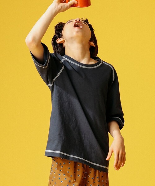 B:MING by BEAMS(ビーミングバイビームス)の「B:MING by BEAMS / ラグラン ショートスリーブ Tシャツ(100~150cm)(Tシャツ/カットソー・キッズ・イエロー系その他3/ケリー/チャコールグレー/ホワイト系その他5・100/110/120/130/140/150)」の8枚目の写真