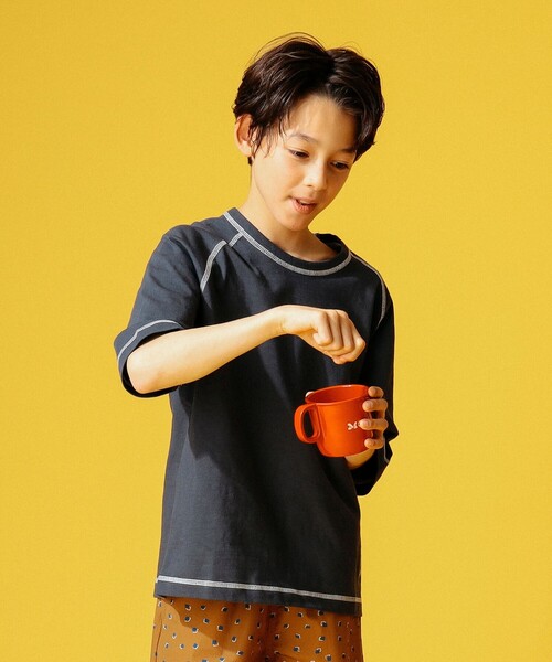 B:MING by BEAMS(ビーミングバイビームス)の「B:MING by BEAMS / ラグラン ショートスリーブ Tシャツ(100~150cm)(Tシャツ/カットソー・キッズ・イエロー系その他3/ケリー/チャコールグレー/ホワイト系その他5・100/110/120/130/140/150)」の9枚目の写真