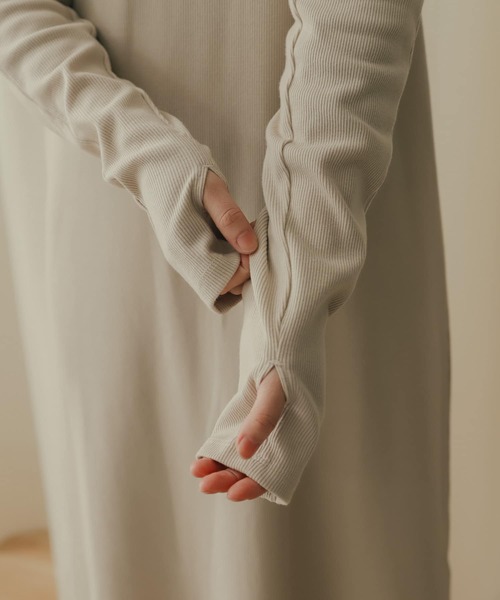 SENSE OF PLACE by URBAN RESEARCH(センスオブプレイスバイアーバンリサーチ)の「ボリュームスリーブアイラインカットワンピース(ワンピース・レディース・ラベンダー/ブラック/ライトベージュ・ONE/S)」の17枚目の写真