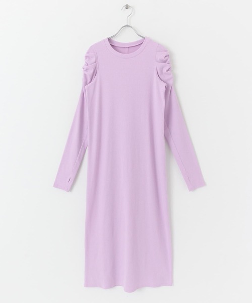 SENSE OF PLACE by URBAN RESEARCH(センスオブプレイスバイアーバンリサーチ)の「ボリュームスリーブアイラインカットワンピース(ワンピース・レディース・ラベンダー/ブラック/ライトベージュ・ONE/S)」の20枚目の写真