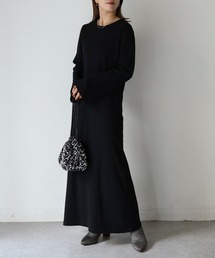 Riberry | フレアスリーブ テレコリブワンピース(ワンピース)