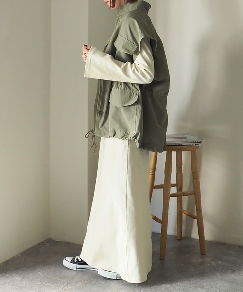 Riberry（リベリー）の「フレアスリーブテレコリブワンピース（ワンピース・レディース・ブルー/アイボリー/ブラック/オートミール・FREE）」の11枚目の写真