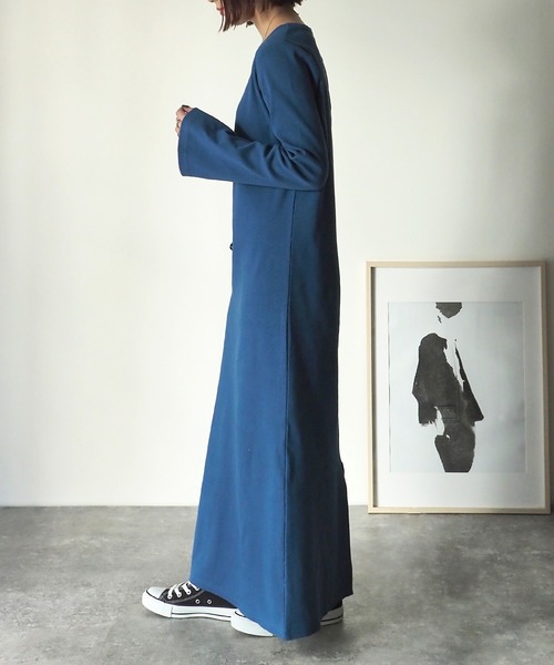 Riberry（リベリー）の「フレアスリーブテレコリブワンピース（ワンピース・レディース・ブルー/アイボリー/ブラック/オートミール・FREE）」の19枚目の写真