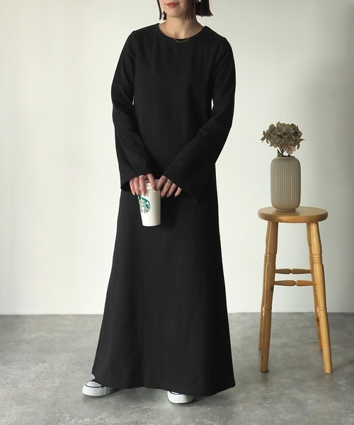 Riberry（リベリー）の「フレアスリーブテレコリブワンピース（ワンピース・レディース・ブルー/アイボリー/ブラック/オートミール・FREE）」の21枚目の写真