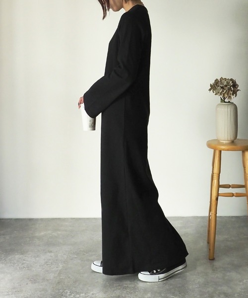 Riberry（リベリー）の「フレアスリーブテレコリブワンピース（ワンピース・レディース・ブルー/アイボリー/ブラック/オートミール・FREE）」の22枚目の写真