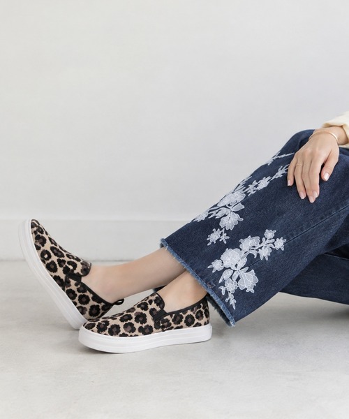 coca(ANDEX shoes product)(コカ)の「【サステナブルシリーズ】ニット生地 スリッポン(スリッポン・レディース・ベージュ/ブラック/レオパード・SMALL/MEDIUM/LARGE)」の3枚目の写真