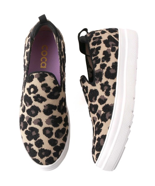 coca(ANDEX shoes product)(コカ)の「【サステナブルシリーズ】ニット生地 スリッポン(スリッポン・レディース・ベージュ/ブラック/レオパード・SMALL/MEDIUM/LARGE)」の15枚目の写真