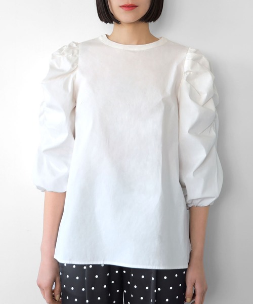 ELFRANK（エルフランク）の「ボリュームギャザースリーブブラウス【洗える】（シャツ/ブラウス・レディース・ピンク/ブラック/オフホワイト・FREE）」の13枚目の写真