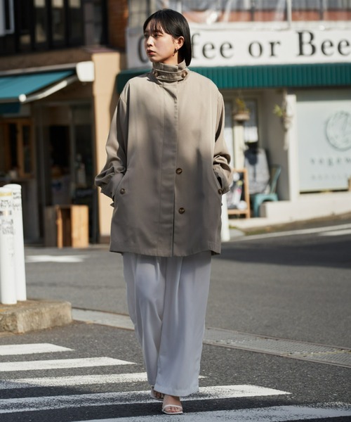 ボーダーズアットバルコニー ボリュームスリーブ ショートコート 中古・古着通販】BORDERS at BALCONY (ボーダーズアットバルコニー