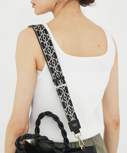 LOWELL things(ロウェル シングス)の「【単品】BAGテープショルダー(柄/無地)(ショルダーバッグ・レディース・ブラック/ブラック系その他/グレー/ベージュ/ネイビー/ブラウン/ホワイト・フリー)」の3枚目の写真