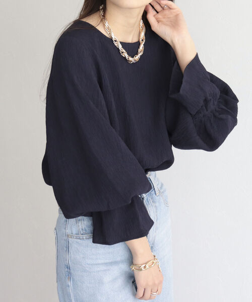 fredy emue（フレディエミュ）の「【fredy emue/フレディエミュ】楊柳袖口フレアーブラウス（シャツ/ブラウス・レディース・オフホワイト/ライトグリーン/ネイビー・38）」の15枚目の写真