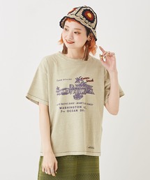CUBE SUGAR（キューブシュガー）の「ピグメント染ロゴプリントTシャツ（Tシャツ/カットソー）」