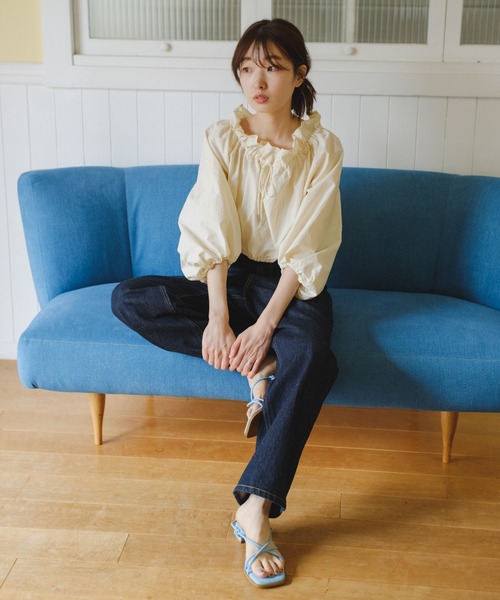 Kastane（カスタネ）の「【サイズ展開あり】ハイウエストストレートデニムパンツ（デニムパンツ・レディース・インディゴブルー・0/1/2）」の6枚目の写真