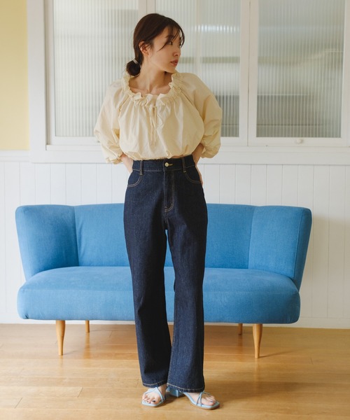 Kastane（カスタネ）の「【サイズ展開あり】ハイウエストストレートデニムパンツ（デニムパンツ・レディース・インディゴブルー・0/1/2）」の22枚目の写真