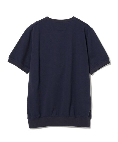 美品SEArieフットボールショートスウェットシャツ Goodwear (グッドウェア) USAコットン 切り替え 7分袖 クルー