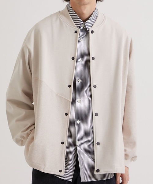 UNITED TOKYO（ユナイテッドトウキョウ）の「リーバススウェット MA-1ジャケット（MA-1・メンズ・オフホワイト/ピンク/ダークグレー・1/2）」の2枚目の写真