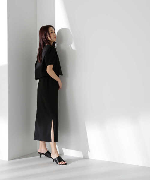 NATURAL BEAUTY BASIC（ナチュラルビューティーベーシック）の「◇【Oggi5月号掲載】＜ステッチワークセットアップ＞Iラインキャミワンピ（ワンピース・レディース・ブラック/イエロー/オフホワイト・SMALL/MEDIUM）」の16枚目の写真